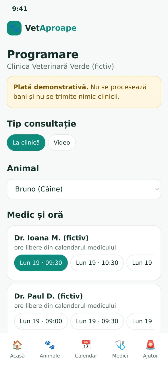 Programare și cost transparent.
